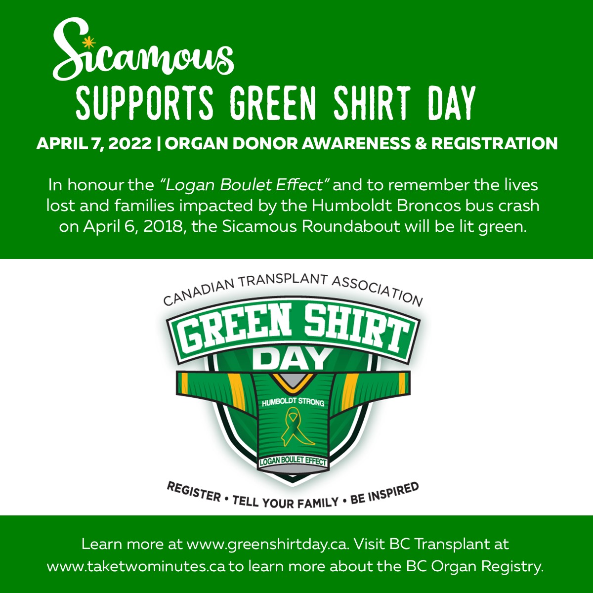 Third annual Green Shirt Day in honour of Humboldt Broncos