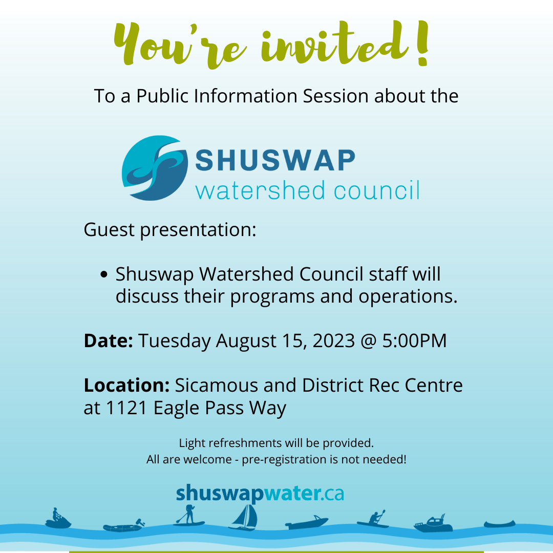 Public Information Session Shuswap Watershed Council News District Of Sicamous 5015